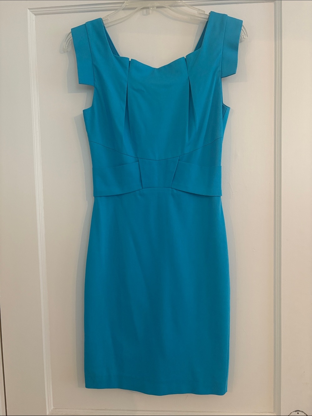 Black Halo Turquoise Midi Sheath Dress